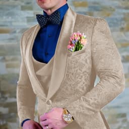 Navy Blue Men's Suit Jacquard Jacket Pants Vest 3-piece Set Formal Wedding Groom's Tuxedo Fashion 2024 Blazer Elegant Men Suit