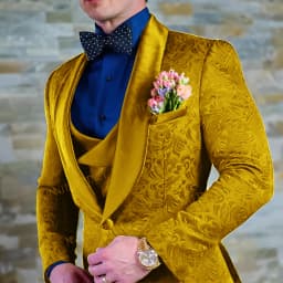 Navy Blue Men's Suit Jacquard Jacket Pants Vest 3-piece Set Formal Wedding Groom's Tuxedo Fashion 2024 Blazer Elegant Men Suit