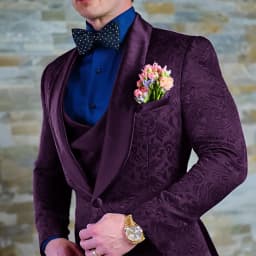 Navy Blue Men's Suit Jacquard Jacket Pants Vest 3-piece Set Formal Wedding Groom's Tuxedo Fashion 2024 Blazer Elegant Men Suit