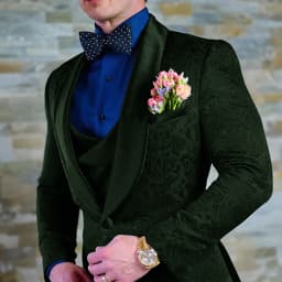 Navy Blue Men's Suit Jacquard Jacket Pants Vest 3-piece Set Formal Wedding Groom's Tuxedo Fashion 2024 Blazer Elegant Men Suit
