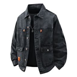 Trendy Loose fit Denim Jacket A Vintage Wash Finish Workwear Inspired Multipocket Design and Versatile Casual Style