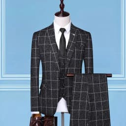 Suit (Blazer + Vest + Trousers) Fashion Business Casual Gentleman Men's Italian Style Elegant Plaid Slim Formal 3-piece Suit