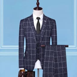 Suit (Blazer + Vest + Trousers) Fashion Business Casual Gentleman Men's Italian Style Elegant Plaid Slim Formal 3-piece Suit
