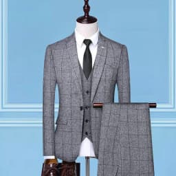 Suit (Blazer + Vest + Trousers) Fashion Business Casual Gentleman Men's Italian Style Elegant Plaid Slim Formal 3-piece Suit