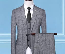 Suit (Blazer + Vest + Trousers) Fashion Business Casual Gentleman Men's Italian Style Elegant Plaid Slim Formal 3-piece Suit