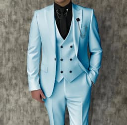 Black Luxury Men's Suits Elegant Slim Fit Male Blazer Peak Lapel Latest Three-Piece (Jacket+Pants+Vest) Terno Masculino Completo