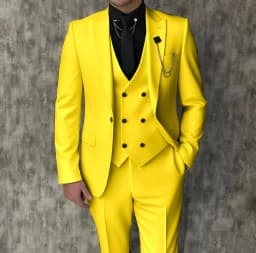 Black Luxury Men's Suits Elegant Slim Fit Male Blazer Peak Lapel Latest Three-Piece (Jacket+Pants+Vest) Terno Masculino Completo