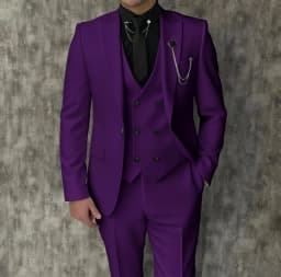 Black Luxury Men's Suits Elegant Slim Fit Male Blazer Peak Lapel Latest Three-Piece (Jacket+Pants+Vest) Terno Masculino Completo