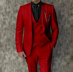 Black Luxury Men's Suits Elegant Slim Fit Male Blazer Peak Lapel Latest Three-Piece (Jacket+Pants+Vest) Terno Masculino Completo