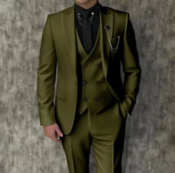 Black Luxury Men's Suits Elegant Slim Fit Male Blazer Peak Lapel Latest Three-Piece (Jacket+Pants+Vest) Terno Masculino Completo