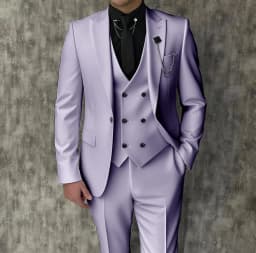 Black Luxury Men's Suits Elegant Slim Fit Male Blazer Peak Lapel Latest Three-Piece (Jacket+Pants+Vest) Terno Masculino Completo