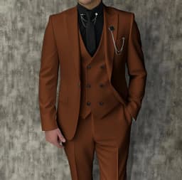 Black Luxury Men's Suits Elegant Slim Fit Male Blazer Peak Lapel Latest Three-Piece (Jacket+Pants+Vest) Terno Masculino Completo
