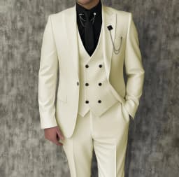 Black Luxury Men's Suits Elegant Slim Fit Male Blazer Peak Lapel Latest Three-Piece (Jacket+Pants+Vest) Terno Masculino Completo