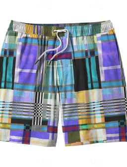 2024 Surf Volleyball Drawstring Boxers Summer Men's Color Block Breathable Swim Trunks Shorts Sexy Low-rise Casual Board Shorts