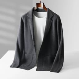 Autumn Winter Men Cashmere Sweater Button Cardigan Turn-Down Collar 100% Merino Wool Pocket Knitwear Soft Casual Fashion Coat
