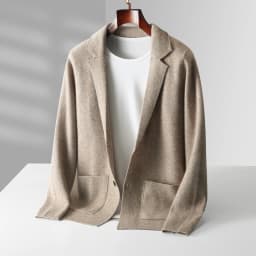 Autumn Winter Men Cashmere Sweater Button Cardigan Turn-Down Collar 100% Merino Wool Pocket Knitwear Soft Casual Fashion Coat