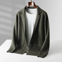 Autumn Winter Men Cashmere Sweater Button Cardigan Turn-Down Collar 100% Merino Wool Pocket Knitwear Soft Casual Fashion Coat