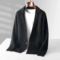 Autumn Winter Men Cashmere Sweater Button Cardigan Turn-Down Collar 100% Merino Wool Pocket Knitwear Soft Casual Fashion Coat