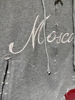 Protocol Color-blocked Zipper Hoodies Aged Washed Destroy Warhorse Pattern Hoodie Jacket for Men Women