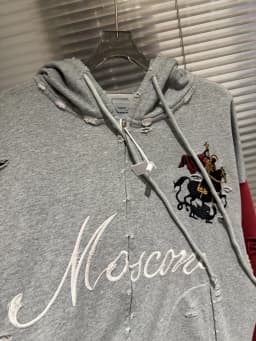 Protocol Color-blocked Zipper Hoodies Aged Washed Destroy Warhorse Pattern Hoodie Jacket for Men Women