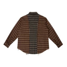 Plaid Splice Shirt Men Japanese Streetwear Fashion Loose Casual Long Sleeve Shirts Cityboy Oversize Cargo Shirts Unisex Blouses