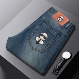 Fashion Men Jeans Stretch Straight Leg Casual Slim Fit Denim Pants Male Brand Luxury Design Business Classic Trousers