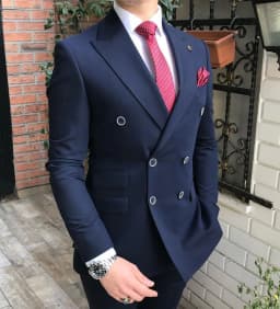 Double Breasted Peak Lapel Gentleman Grey Blazer Two Pieces Mens Suit with Pants Formal Silver Jacket For Wedding Groom Tuxedos