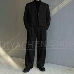 Men's 2 Piece Suit Set Fashion Notch Lapel Single Breasted Outfit for Casual Formal Business Groom Wedding Party Male Suit