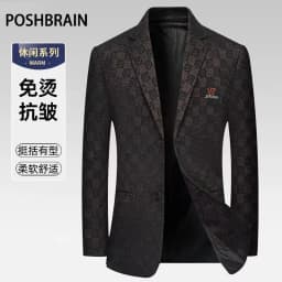 Blazer Men's Fashionable Business Wedding Banquet Casual Hosting Dress Showcases A High-end Middle-aged Checkered Look Blazer
