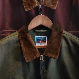 Maden Retro Heavyweight Canvas Detroit Jacket Corduroy Collar Hunting Short Zip-Up Jacket with Pockets Men's Autumn Outerwear