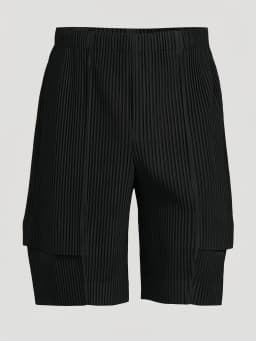 Miyake Pleated Plisse Cargo Shorts Men Loose Knee Length Summer Casual Bermuda Shorts Wrinkle Resistant
