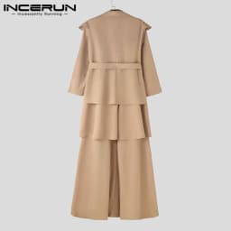 Fashion Men Irregular Blazer Streetwear Lapel Long Sleeve 2025 Ruffle Elegant Long Style Blazer Casual Men's Coats S-5XL INCERUN