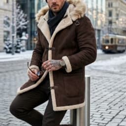 Men's Winter Fleece Jacket Popular Mohair Coat Multiple Pockets Hooded Jacket Outdoor Hiking Men's Clothing Thick Jacket for Men