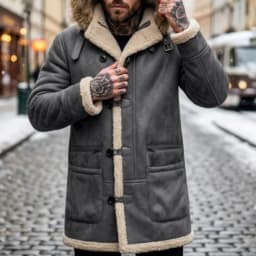 Men's Winter Fleece Jacket Popular Mohair Coat Multiple Pockets Hooded Jacket Outdoor Hiking Men's Clothing Thick Jacket for Men