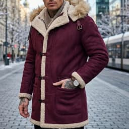 Men's Winter Fleece Jacket Popular Mohair Coat Multiple Pockets Hooded Jacket Outdoor Hiking Men's Clothing Thick Jacket for Men