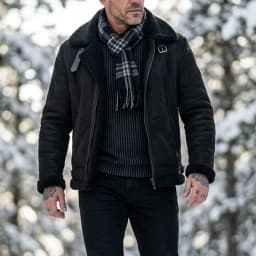 Men's Faux Suede & Fur Collar Winter Jacket | Windproof Belted Zip Streetwear Coat | Thick Warm Hiking Outdoor Wear Soft Male
