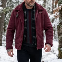 Men's Faux Suede & Fur Collar Winter Jacket | Windproof Belted Zip Streetwear Coat | Thick Warm Hiking Outdoor Wear Soft Male