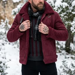 Men's Faux Suede & Fur Collar Winter Jacket | Windproof Belted Zip Streetwear Coat | Thick Warm Hiking Outdoor Wear Soft Male