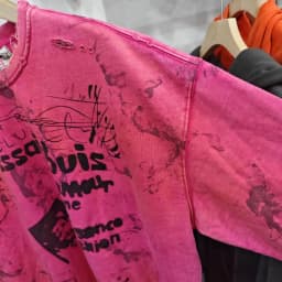 Men's Saint Retro Cotton Hoodie Pink Oversized Distressed Sweatshirt Casual Street Fashion