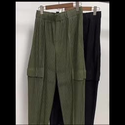 Miyake Pleated Man Loose Cargo Pants Nine-point Pants Fashion Casual Streetwear Miyake Pants