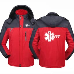 EMT Emergency Ambulance 2024 Men Zipper Jacket Windbreaker Windproof Thicken Outwear Outdoor Sport Comfortable Versatile Coat