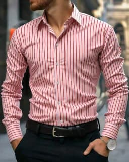 Men's Shirt Casual Shirt Button Up Shirt Long Sleeve Vertical Stripes Lapel Daily Clothing Apparel Fashion Casual Comfortable