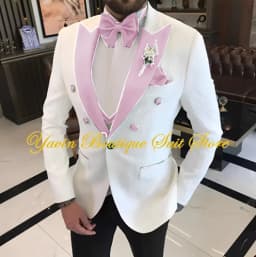 Jacquard Men's Suit 3 Pieces Slim-fit Jacket Vest Pants Prom Peaked Lapel Blazer Custom Made Groom' Wedding Tuxedos