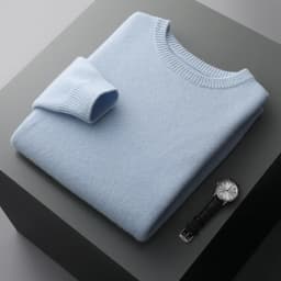 Men's Wool Sweater Autumn And Winter New Round Neck Loose Solid Color Winter Thickening Bottoming Shirt