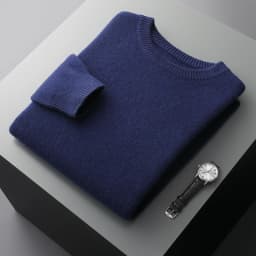 Men's Wool Sweater Autumn And Winter New Round Neck Loose Solid Color Winter Thickening Bottoming Shirt
