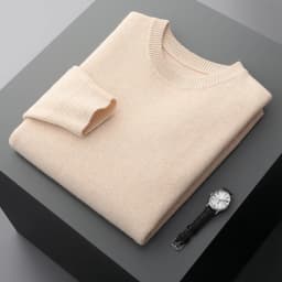 Men's Wool Sweater Autumn And Winter New Round Neck Loose Solid Color Winter Thickening Bottoming Shirt