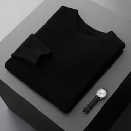 Men's Wool Sweater Autumn And Winter New Round Neck Loose Solid Color Winter Thickening Bottoming Shirt