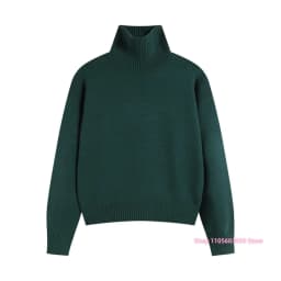 2026 new hot Half High Neck Knitted Jumper Women Slim Stretch Long Sleeve Basic Commuter Layering Warm Sweater Tops