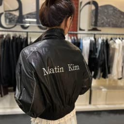 Matin Kim Raw Cut Logo Sweatshirt Cropped Loose Fit Cotton Streetwear Unisex Top