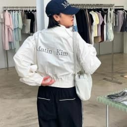 Matin Kim Raw Cut Logo Sweatshirt Cropped Loose Fit Cotton Streetwear Unisex Top